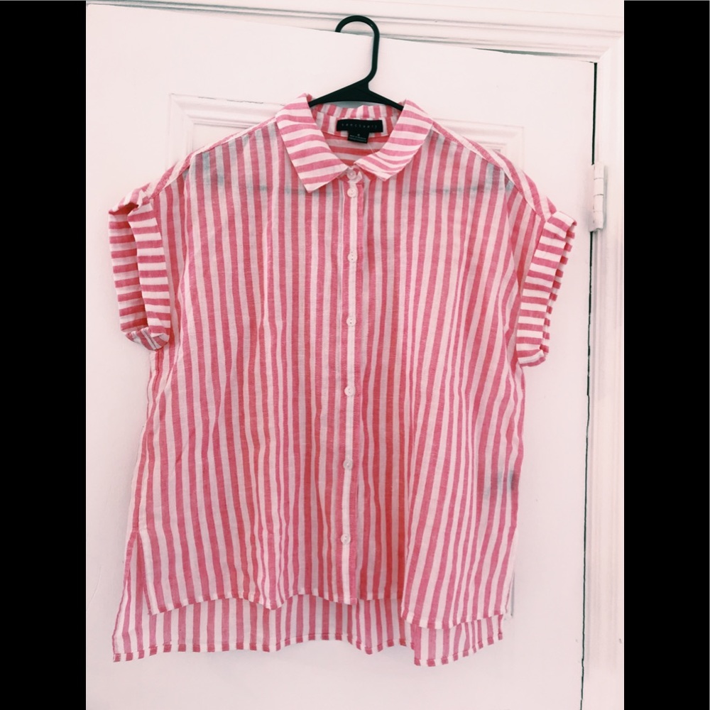 Sanctuary Pink Candy Striper Short Sleeve Top